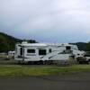 This is a 37 ft Montana & F250 Crew cab.  Site has space for a guest car behind RV!